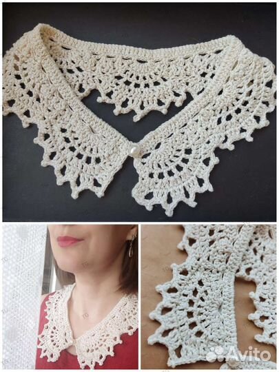 Вязаные ажурные воротнички