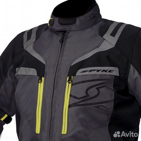 Motorcycle Fabric мотокуртка Spyke meridian Dry Tecno Gray Black Yellow Fluo