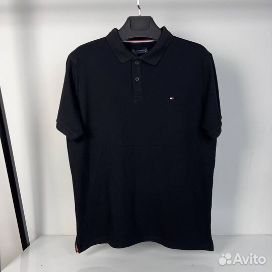 Поло tommy hilfiger черное