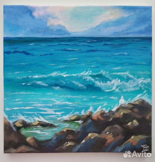 Картина акрилом Морской прибой