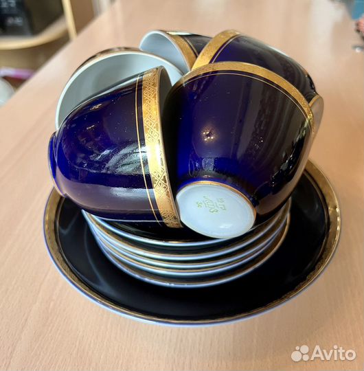 Чайный сервиз лфз СССР кобальтовый