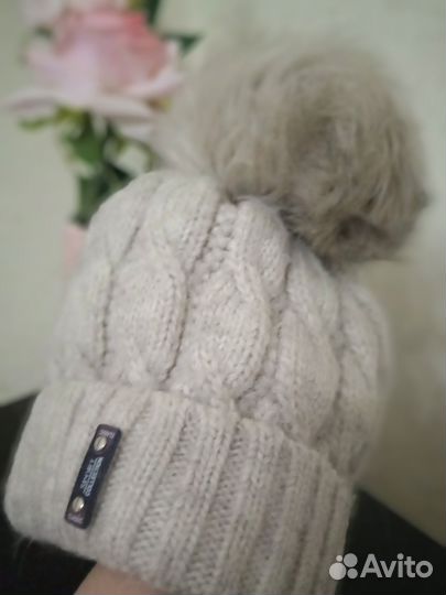 Шапка и снуд, кепка натуральная кожа