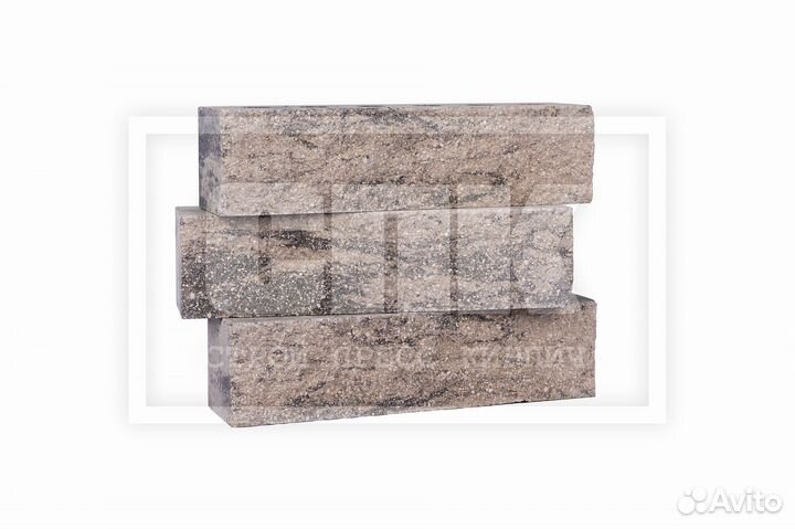 Кирпич облицовочный колотый - Серый обсидиан