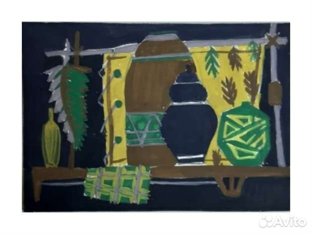 Натюрморт гуашь, бумага