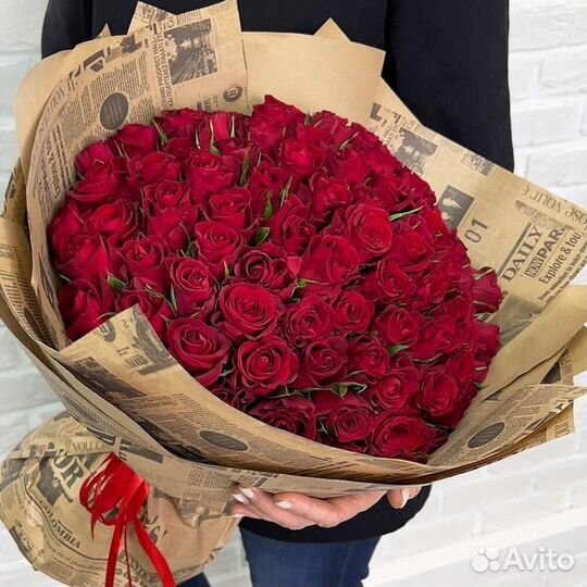 Цветы розы красные