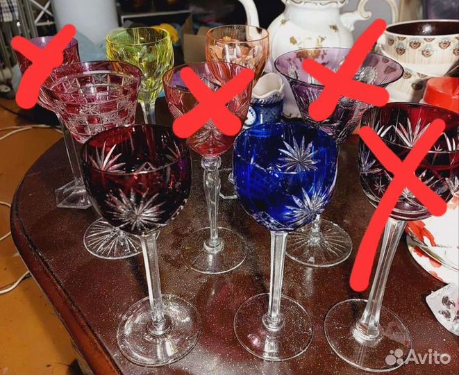 Фужеры цветной хрусталь германия