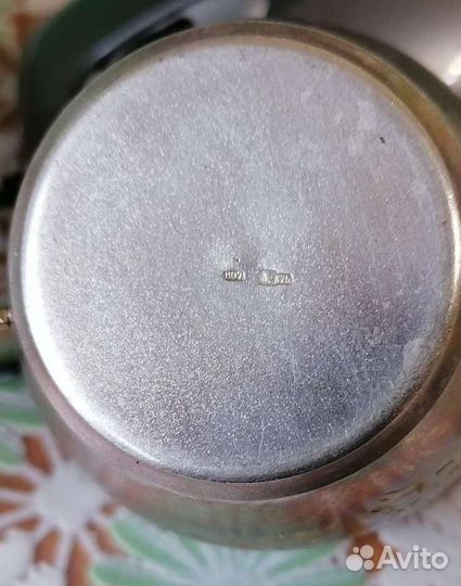 Чайная/кофейная пара серебро 875 люкс