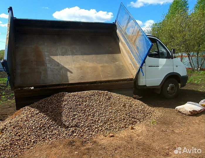 Гравий кабаковский на газеле самосвале