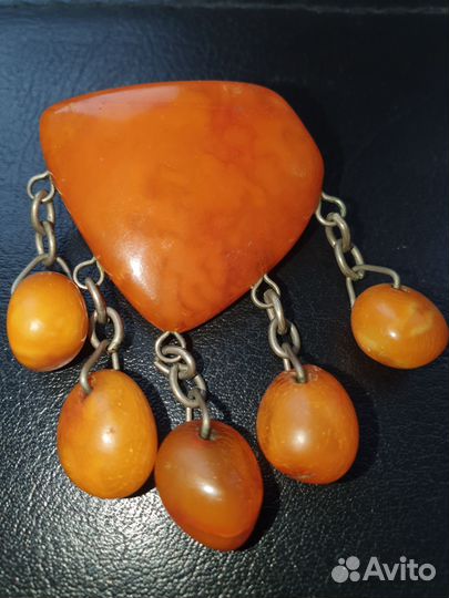 Серьги, кольцо, брошь янтарь СССР