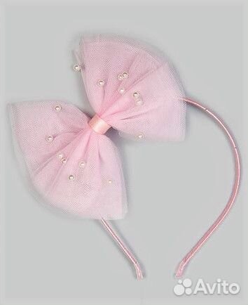 Ободок Orsolini розовый с бусинами