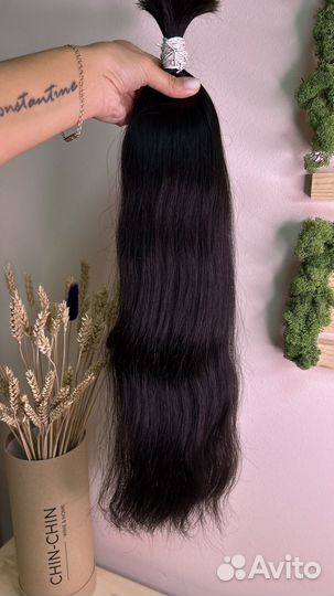 Волосы для наращивания 60 см черные