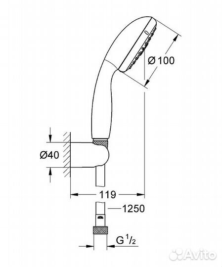 Душевой гарнитур Grohe Tempesta 27799001 Хром