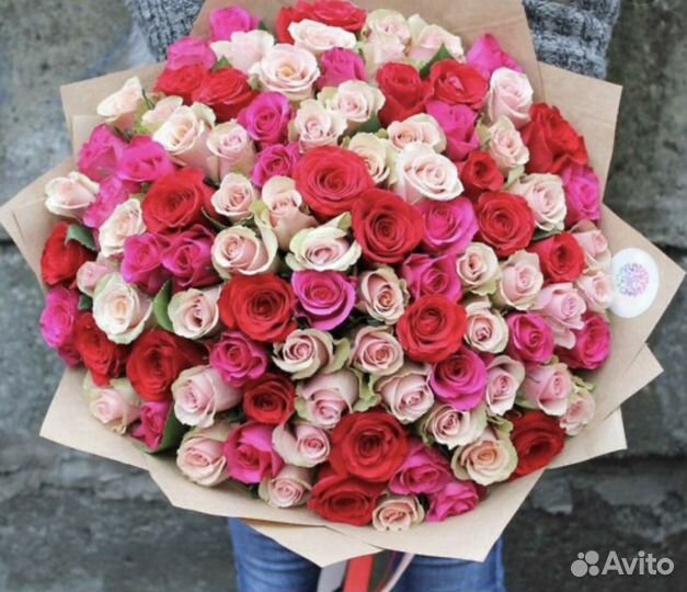 Розы микс с доставкой 25 51 101