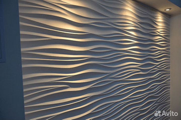 Монтаж 3D панелей и Гипсового декоративного камня