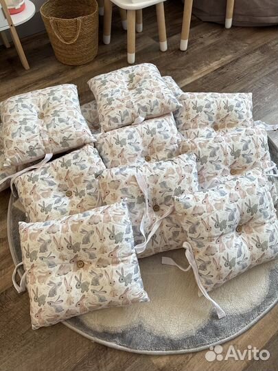 Бортики для детской кроватки, подушки