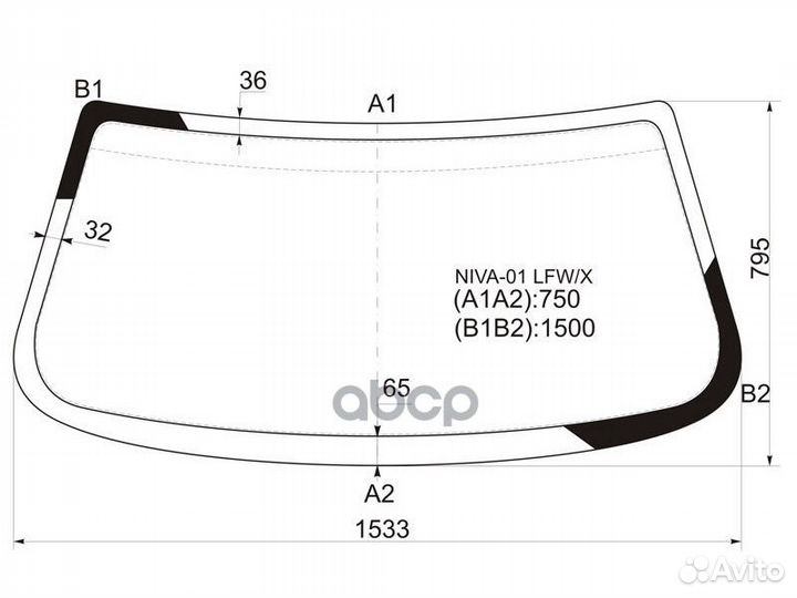 Стекло лобовое chevrolet niva 02-19 niva-01 LFW