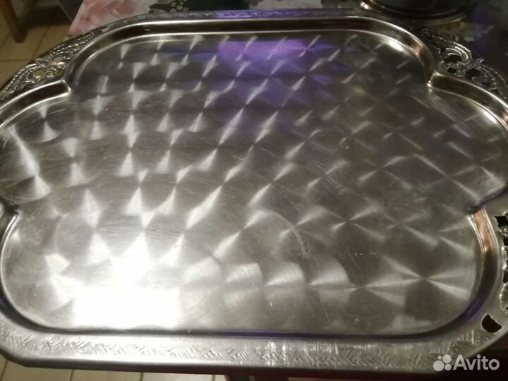 Набор подстаканников на подносе с конфетницей СССР