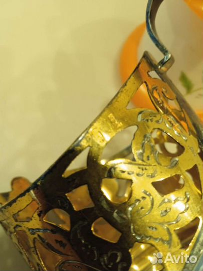 Подстаканник серебряный покрытие позолотой, сделан