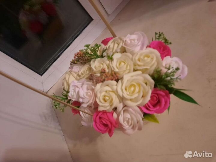 Букет из мыльных роз