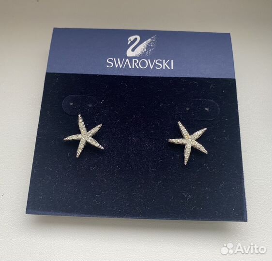 Пусеты звездочки swarovski