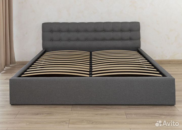 Кровать 180х200 с подъемным механизмом серая