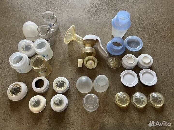 Набор авент. Ручной молокоотсос, бутылочки