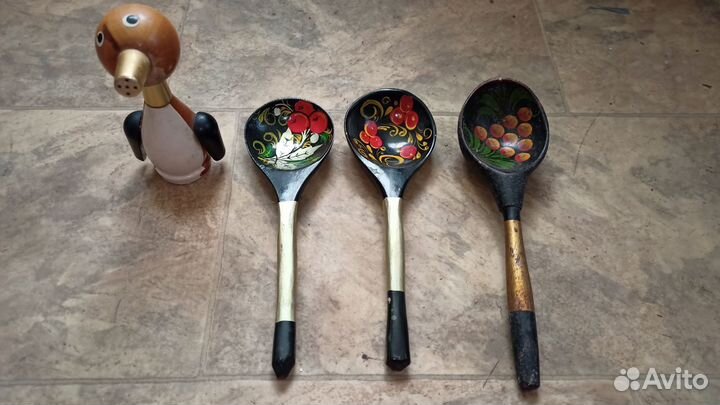 Солонка и перечница Пингвин, Ложки деревянные СССР