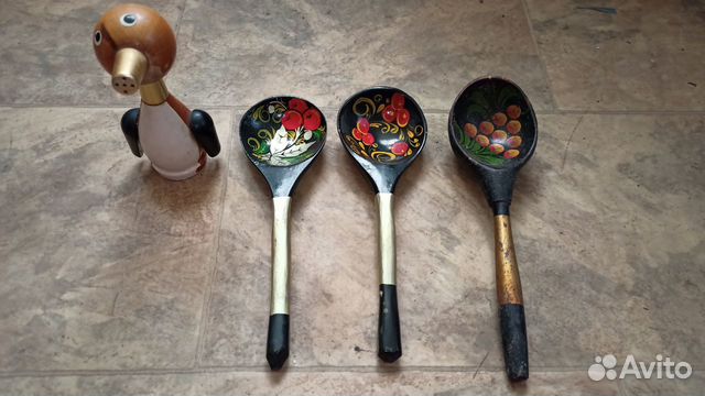 Солонка и перечница Пингвин, Ложки деревянные СССР