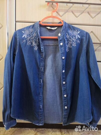 Джинсовая рубашка для девочки р. 152