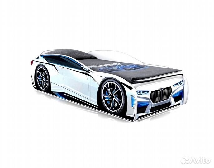 Кровать без матраса, детская, в форме машины