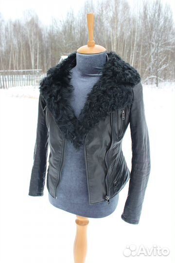 Куртка женская из натуральной кожи с мехом New Sty