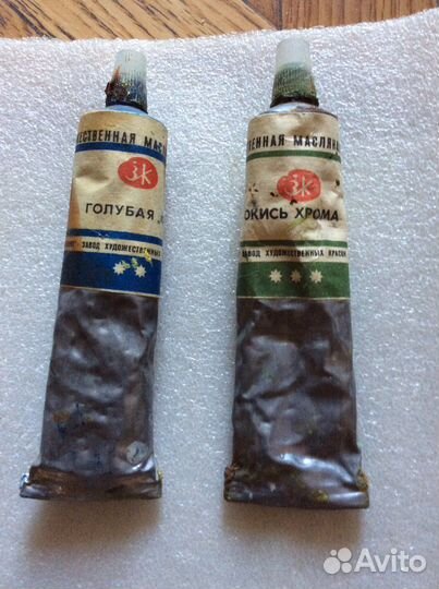 Краски художественные масляные,кисти времен СССР