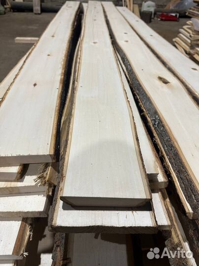 Доска необрезная липа камерной сушки с корой, сорт