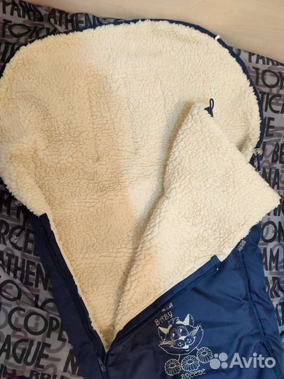 Конверт теплый на овчине, шерсть