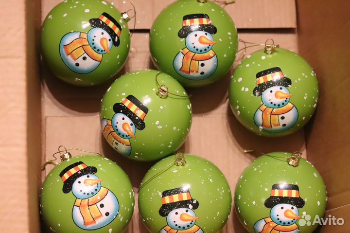 Шарики новогодние дизайнерские 7 штук