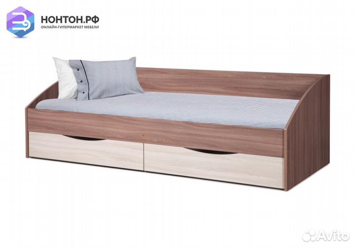 Кровать Фея-3 ясень шимо темный / ясень шимо светл