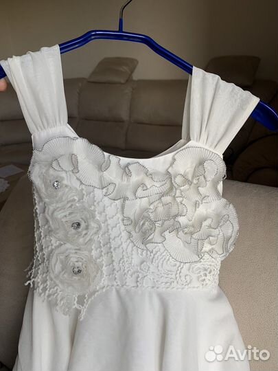 Платье для девочки белое 7 лет