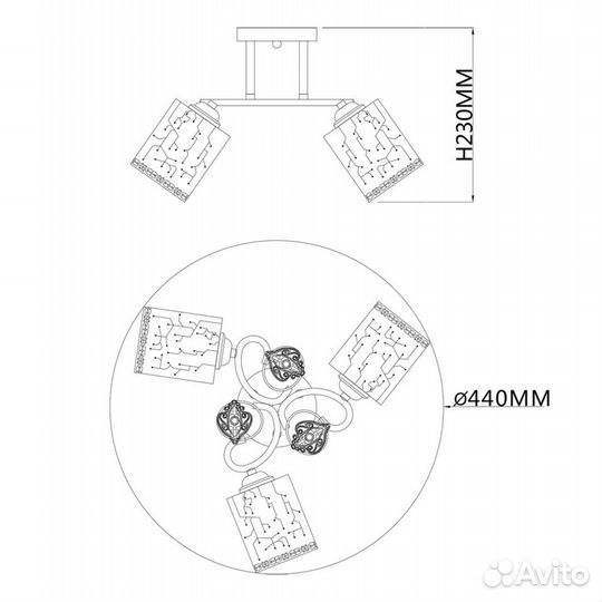 Потолочный светильник escada neulia 1118/3PL