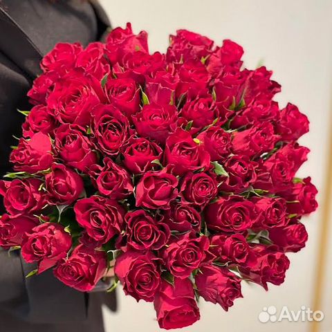 51 красная Роза 40см под ленту