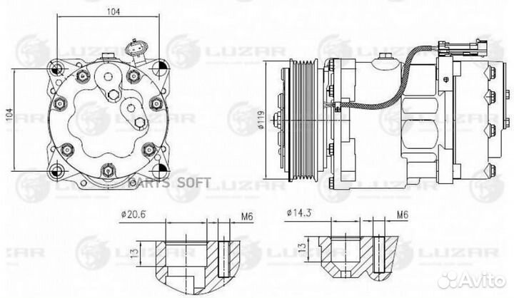 Компрессор кондиционера УАЗ 3163 Патриот Санден