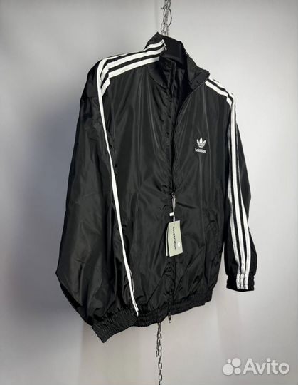 Мужская ветровка Adidas х Balenciaga Черная