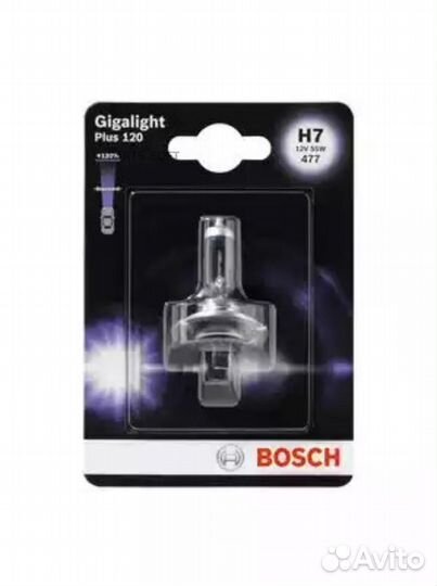 Bosch 1987301110 лампа H7 12V 55W gigalight+120