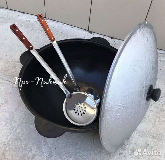 Казан чугунный 12л +шумовка +половник