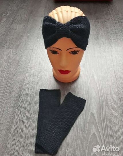 Повязка на голову +митенки