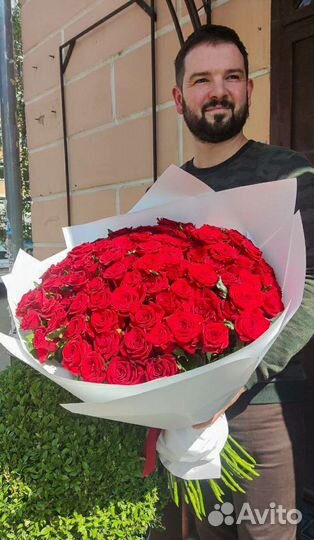 Букет из 51, 61, 101 розы букет гигант из роз