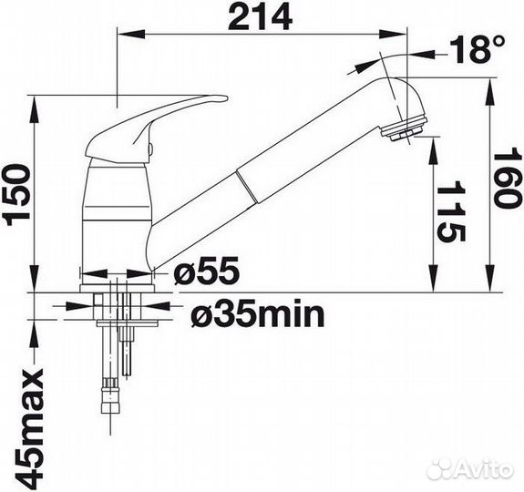 Смеситель Blanco Daras-S Серый беж