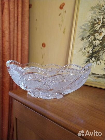 Ваза хрустальная СССР ладья