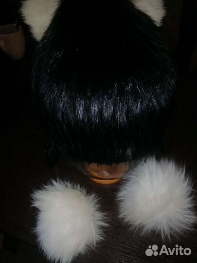 Шапка норковая кошка