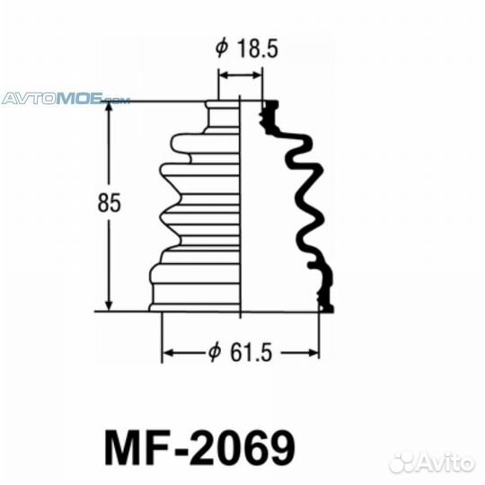 Пыльник шруса наружний (вал задний) MF2069 masuma