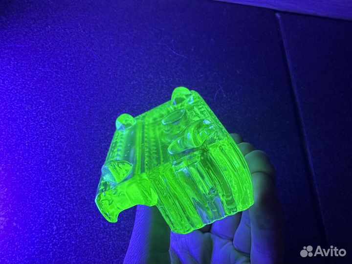 Чернильница урановое стекло